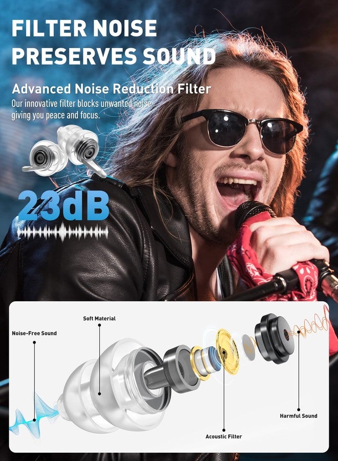 Hearprotek 2 Pairs Concert Ear Plugs, Hearprotek Reusable High Fidelity Noise Reduction Music Ear Plugs for Ear Protection-Soft Hearing Protection Earplugs for Concerts, Musicians, Events (Petite Size) - Image 2